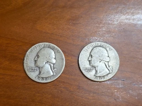 1938-P, 1938-S, 90% Silver Quarters