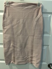 BEBE Pencil Skirt Sz L Rose Stretch Knit  Fresh From The Cleaners   L5 
