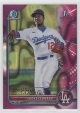 2022 Bowman Chrome Prospects Fuchsia Lava Refractor 126/199 Eddys Leonard 1u6