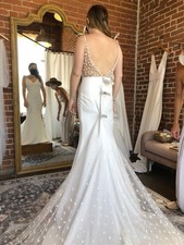 Anais Anette Poppy  Wedding Dress Size 10 White with Pearl Accents