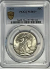 1937 WALKING LIBERTY HALF DOLLAR PCGS MS 66+
