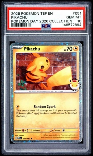PSA 10 - Pikachu Pokemon Day 2026 051/162 Temporal Forces Cosmos Promo