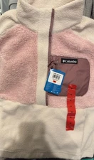 Columbia Lodge Sherpa Pullover in Chalk Dusty Pink Size Medium NWT