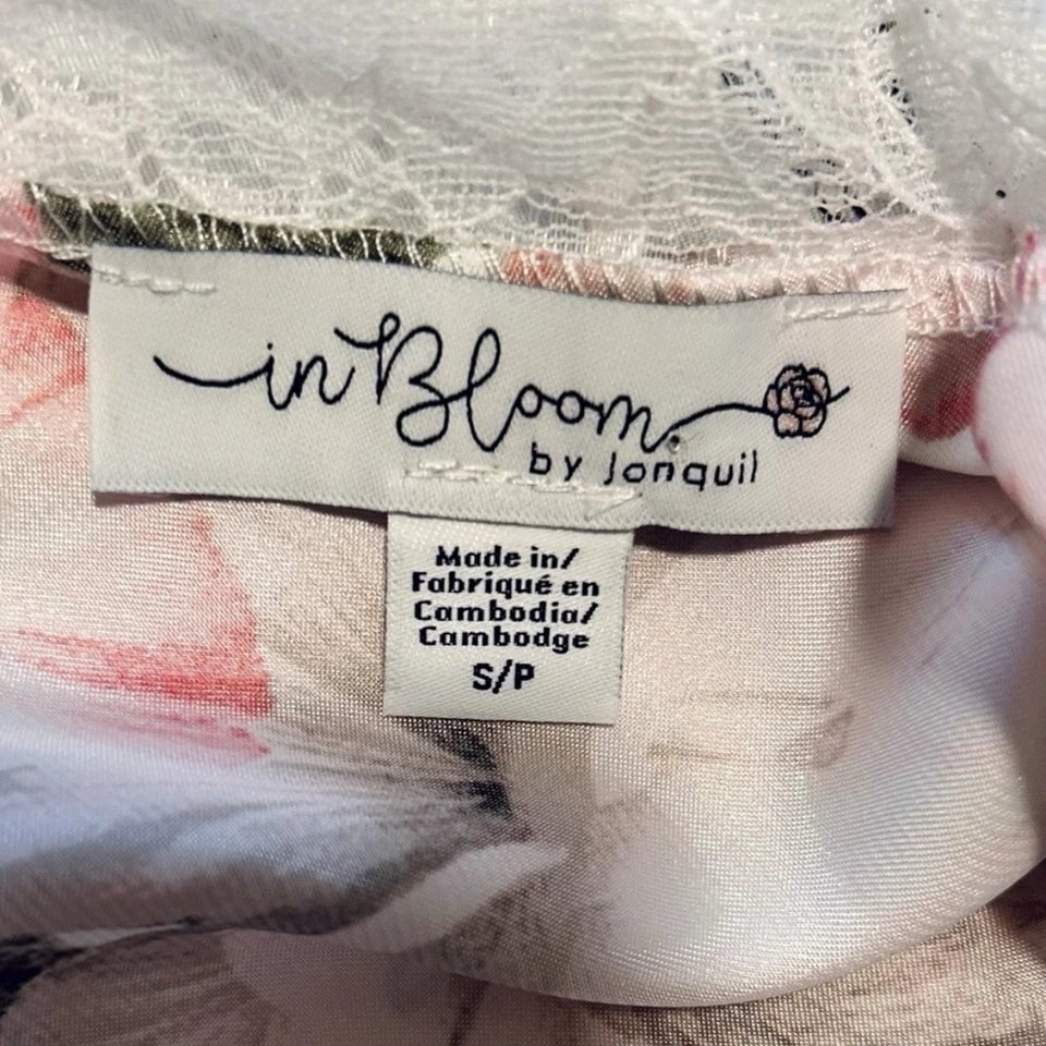 Новый с Ярлыками в BLOOM BY JONQUIL цветочный атласной кружева Cami шорты 2 ПК белье PJ комплект Sz S - Изображение 3 из 4