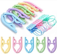 20 Travel Hangers 12 Clips - Portable Folding Clothes Drying Rack