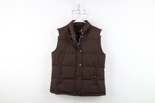 Vintage 90s Y2K Gap Womens Small Babydoll Duck Down Puffer Vest Jacket Brown