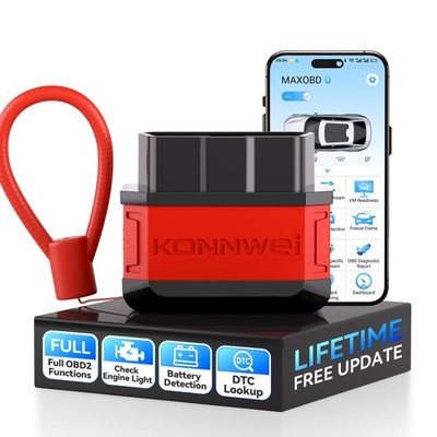 KONNWEI KW906 Red OBD2 Scanner Bluetooth (Red) 