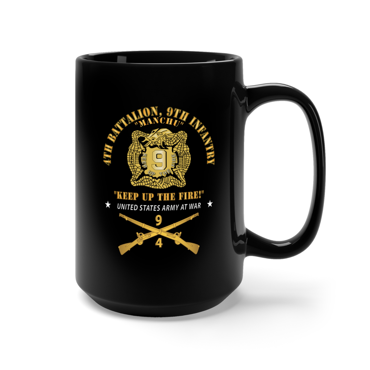 Black Mug 15oz - 4th Bn 9th Infantry Regiment - DUI - Army At War w IN  Branch | eBay