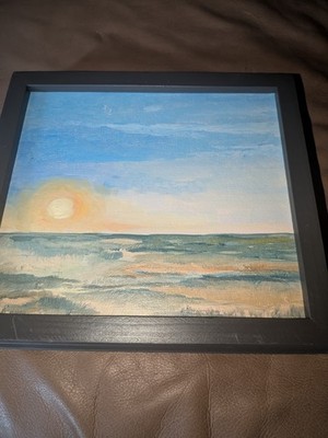 Original Oil Painting On Panel ''The Sun Is Going Down''