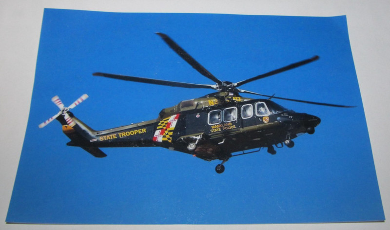 Photo 4" x 6" Helicopter Maryland State Police Trooper Emergency Public Safety