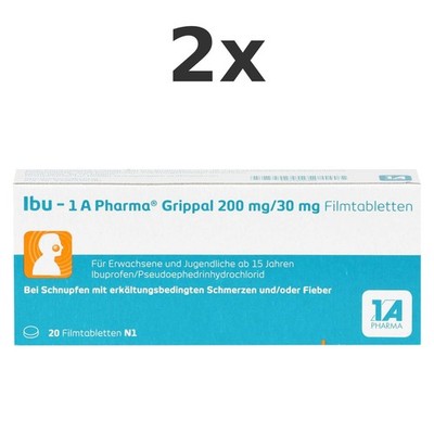 2x Ibu-1a Pharma Grippal 200 Mg/30 mg Filmtabletten Set 20 St - PZN 14141365