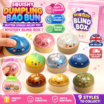 Dumpling Toy Rarest Colour Rare Glitter Dumpling Squishy Toy Mystery Blind Box Bao Bun Stress ...
