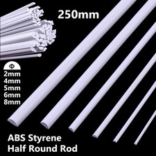 ABS Plastic Bar Styrene Half Round Rod 2 4 5 6 8mm x 250mm RC Building Model DIY