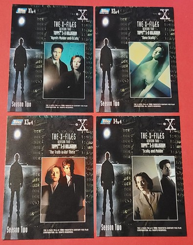 1996 Topps The X-Files Hologram Set 1 - 4 Scully SP Mulder - Picture 2 of 2
