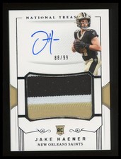 2023 National Treasures Jake Haener Crossover Rookie Patch Auto RPA /99 Saints