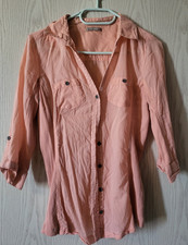 Bluse Damen Lachs-farben Gr. 34 mit Stretch a...