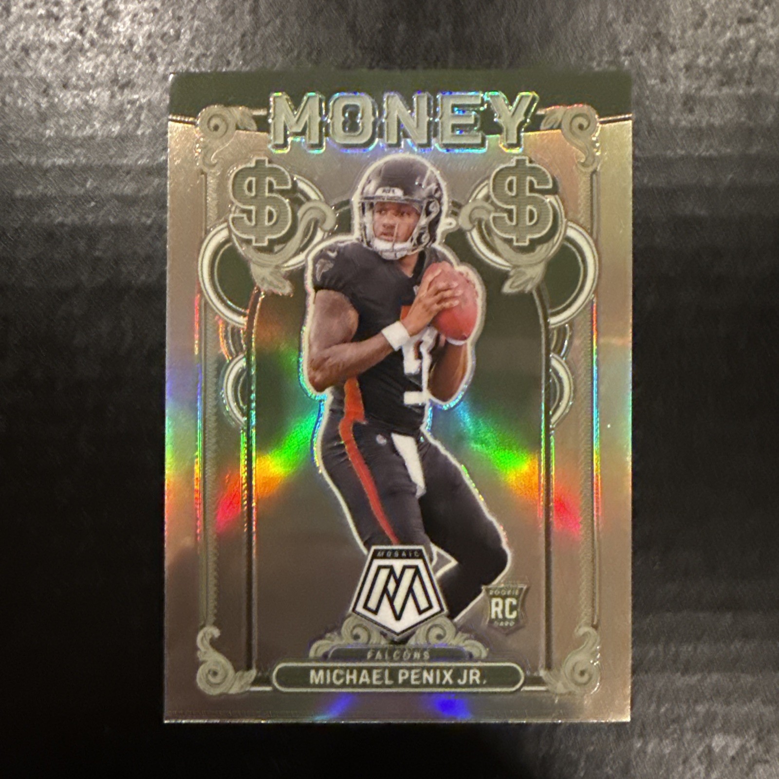 MICHAEL PENIX JR. 2024 PANINI MOSAIC #5 MONEY PRIZM CASE HIT SP ROOKIE RC
