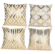 Home Decorative Set of 4 Throw Pillow Covers Gold Foil Pillow Covers Bsjhcx2