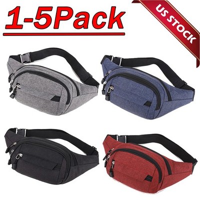 Men Women Fanny Pack Belt waist Bag Cross body Sling Shoulder Travel Sport Pouch