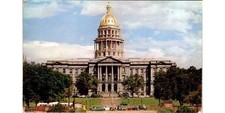 Denver CO Capitol Postcard 1960s Rembrant Noble Gilded Dome View Gov't Seat