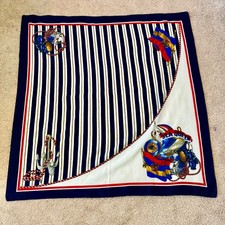Nautical Sea Queen Scarf Sailing Ship Anchor Rope Navy Blue Women Accessories