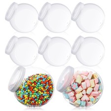 8 PCS 51 Oz Clear Plastic Candy Cookie Jar With Lid Buffet Container Set