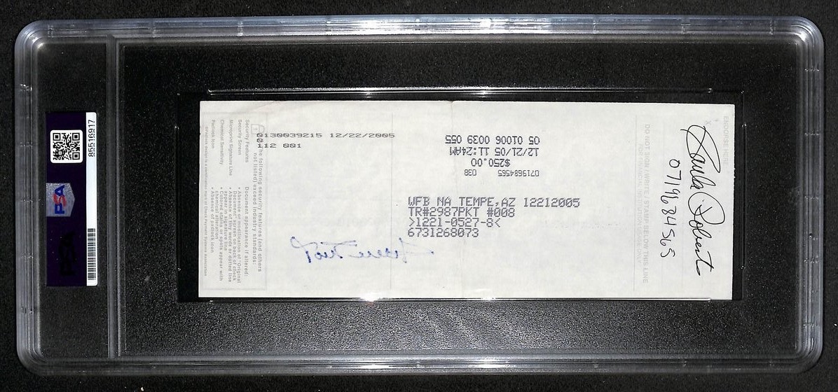 Willie Mays HOF Signed/Auto 2005 Bank Check PSA/DNA GEM MT 10   211189 view 2