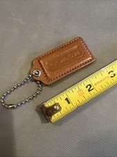 Coach Brown Leather Tag/key Chain