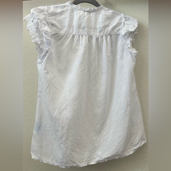 j. mclaughlin linen blend eyelet flutter lace sle… - image 4