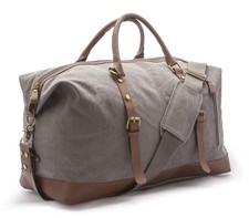 Sweetbriar Vintage Canvas Duffle Bag - Classic Weekender Travel Duffel Large