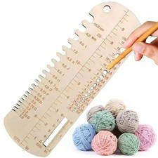 Sock Ruler for Knitting Knitting Needle Gauge Wood Crochet Hook Ruler for Sewin