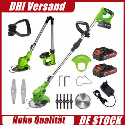 Elektro Akku-Rasentrimmer Mit 2 Akku und Ladegerät Freischneider Motorsense