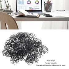 50pcs Paper Clips Cute Rose Shaped Decorative Metal Paperclips with Storage Box