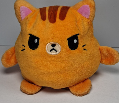 TeeTurtle Original Reversible Cat Plush - Orange Tabby - Happy & Angry
