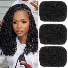 16 Inch 3 Bundles 90g Natural Black Afro Kinky Curly Braiding Bulk Hair For