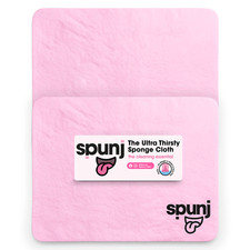 2X Spunj Cleaning Cloth Pink Sponge Huge Super Absorbent Kitchen Washing Car Pad