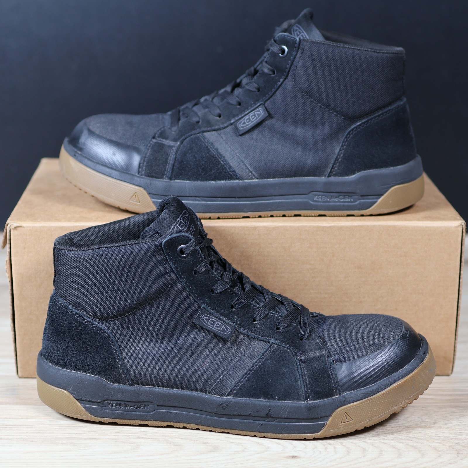 Scarpe KEEN Utility Uomo Taglia 8 5 Nero Punta Carbonio Lavoro Antiolio Escursionismo