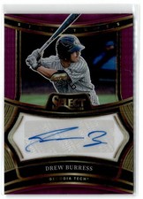 2025 Panini Select Purple Prizm Signatures Drew Burress Auto /35 Georgia Tech