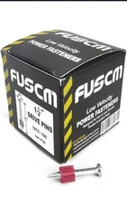 4 Pack 1-1/4" Powder Actuated Fasteners,.300 Head Diameter Drive Pin Red Flute