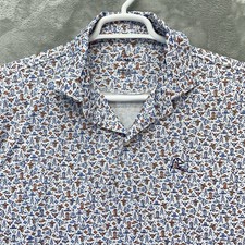 Rhoback Shirt Men's large Performance Polo houston texas cowboy western AOP golf