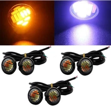 Dual Color White Amber Switchback 23MM 12SMD LED Eagle Eye Bumper DRL Fog Light