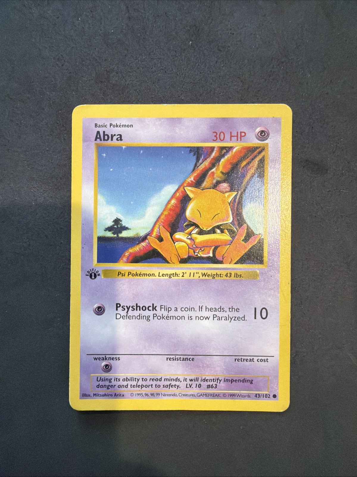 Pokémon TCG Abra Base Set 43/102 1st Edition Never Played Near Mint
