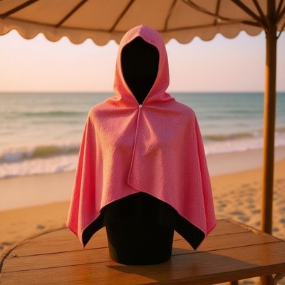 Kapuzen-Sonnenponcho sonnenschützend Mesh-Poncho atmungsaktiv für draußen