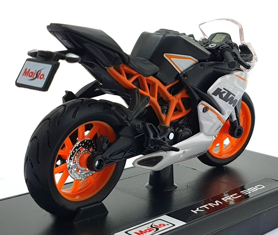 Maisto 1/18 Scale 39300 - KTM RC 390 Motorbike - Black/Orange - Image 2 of 4