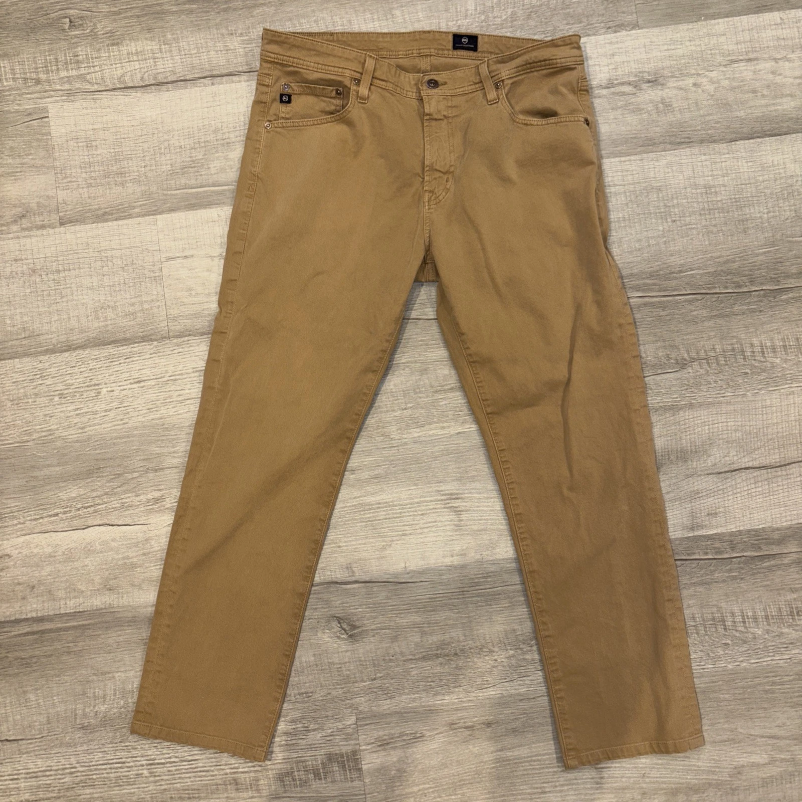 AG Adriano Goldschmied Protege Straight Leg Pant Khaki Tan Chino Cotton 36x29