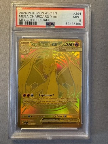 2026 POKEMON ASC EN-ASCENDED HEROES MEGA HYPER RARE MEGA CHARIZARD Y EX PSA 9