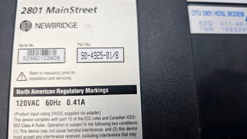 Newbridge 90-4925-01/B 2801 MainStreet DTU HDSL Data Termination Unit - Picture 8 of 8