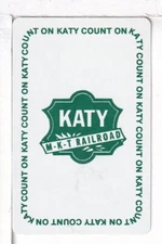 Single Railroad Playing Card "Missouri/Kansas/Texas RR" Bollhagen, MKT14b, Stand