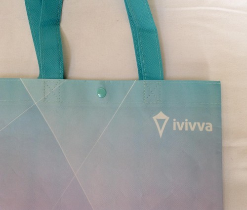 Ivivva by lululemon reusable shopping tote bag small purple turquoise ombre - Picture 3 of 4