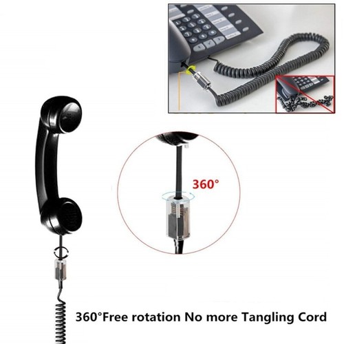 1 Set RJ9 Phone Cord Detangler Landline Handset Cord Cable for Desk Phone - Photo 2/11